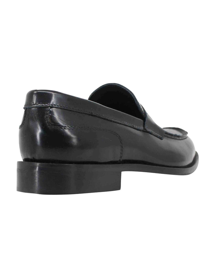 Spatarella Mocassini uomo in pelle nera lucida con suola in cuoio cucita Shopping Online