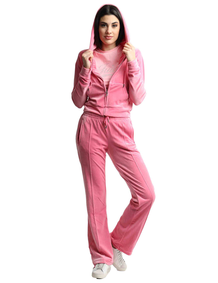 Spatarella Felpe donna Madison in tessuto rosa con cappuccio e zip Prezzo Ridotto