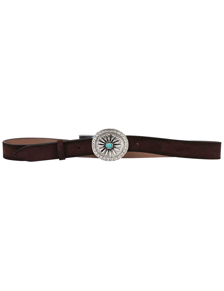 Spatarella Cinture donna in pelle testa di moro con fibbione argento e turchese Negozio