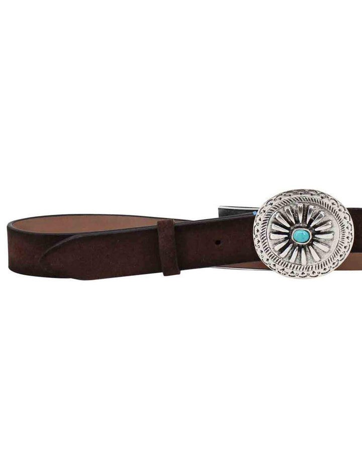 Spatarella Cinture donna in pelle testa di moro con fibbione argento e turchese Negozio