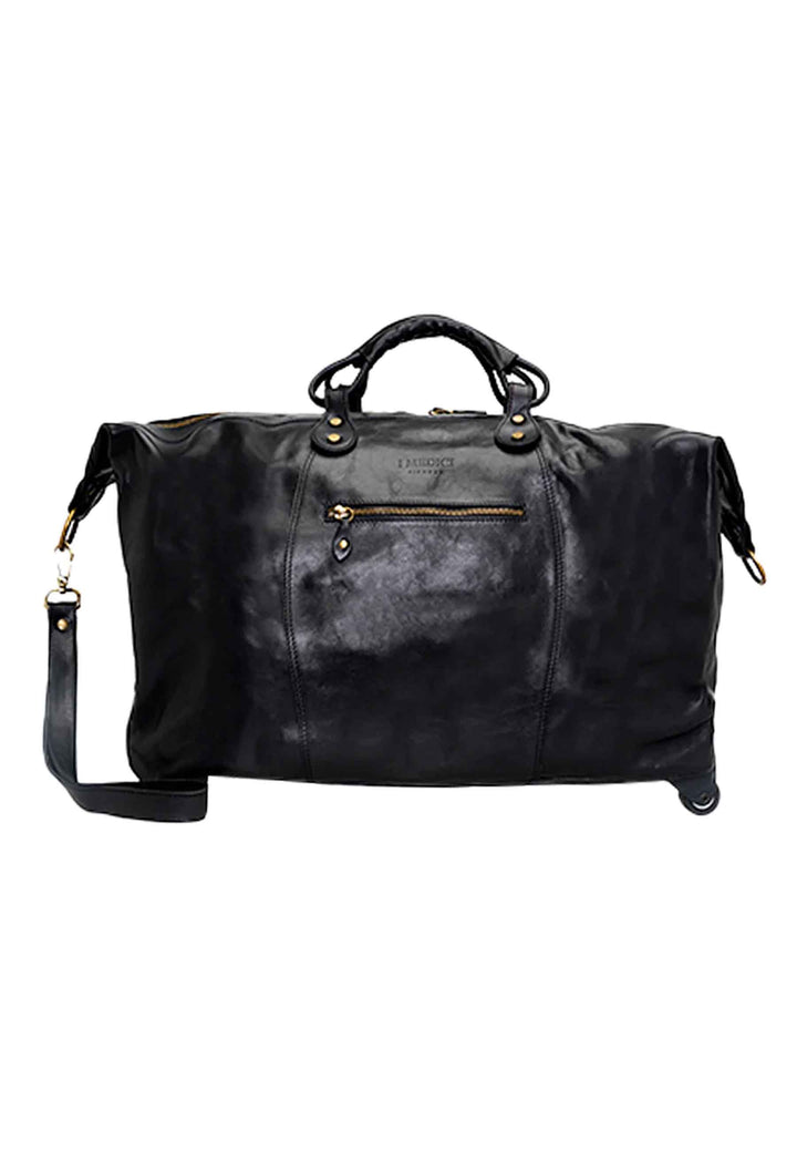 Spatarella Borsone trolley uomo in pelle nero con tirante in pelle Negozio online di fabbrica