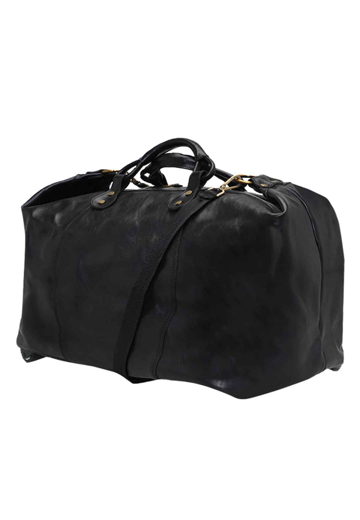 Spatarella Borsone trolley uomo in pelle nero con tirante in pelle Negozio online di fabbrica
