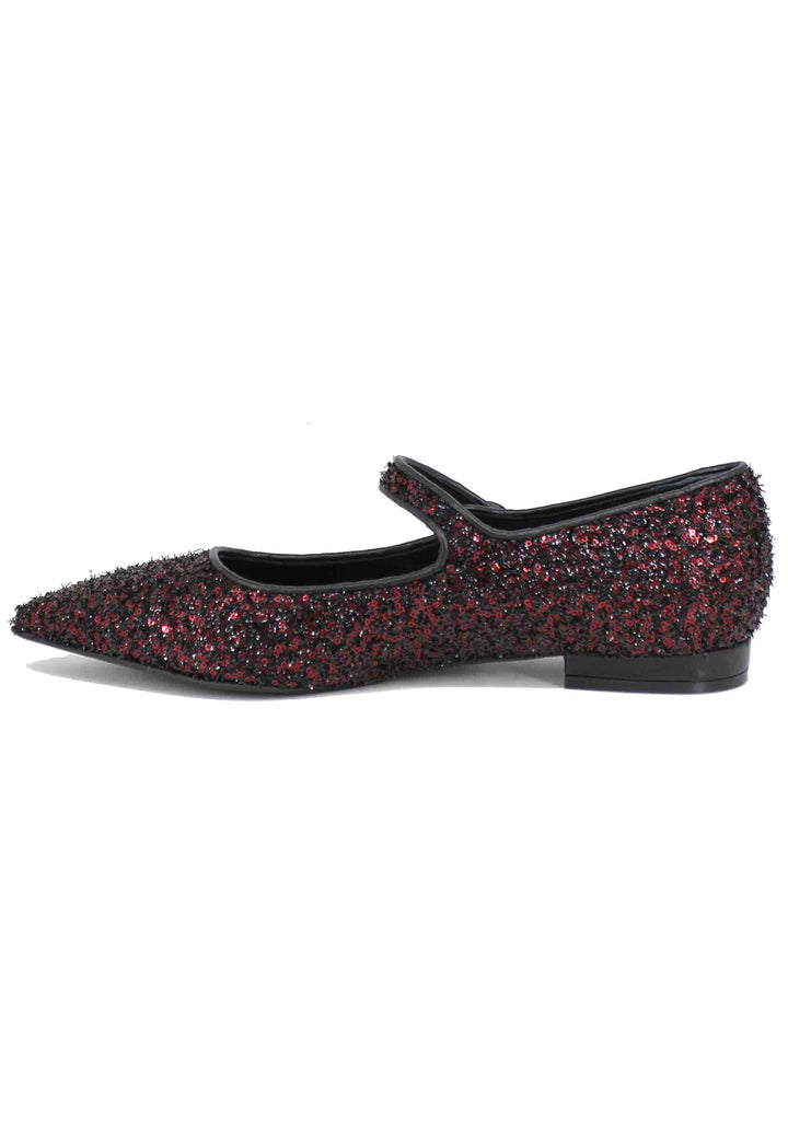 Spatarella Ballerine donna in tessuto glitter rosso Prezzo di fabbrica
