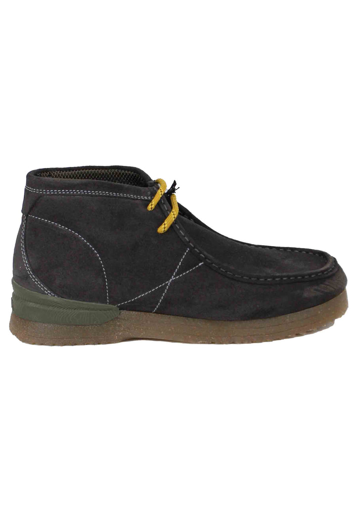 Spatarella Stivaletti polacchine uomo in camoscio grigio con suola in para Bantam Offerta Pasqua