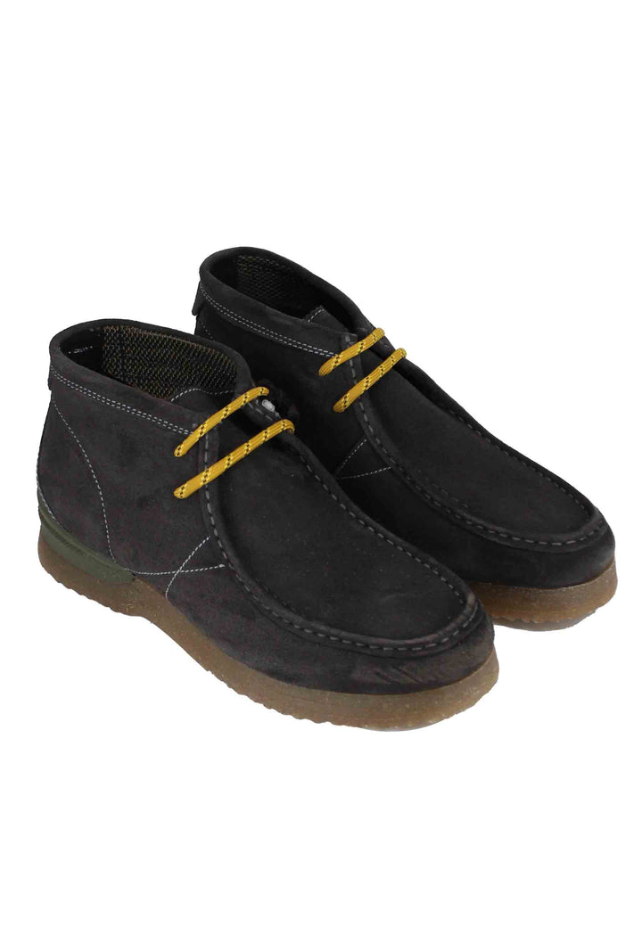 Spatarella Stivaletti polacchine uomo in camoscio grigio con suola in para Bantam Offerta Pasqua