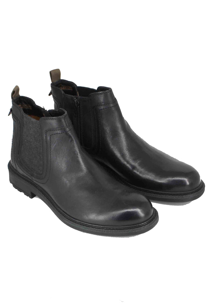 Spatarella Stivaletti uomo in pelle nera con zip laterale e suola in gomma Mywood Chelsea Smaltimento dello stoccaggio