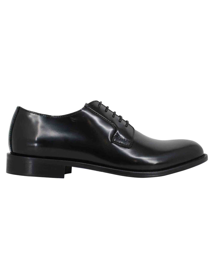 Spatarella Stringate uomo in pelle nera con suola in cuoio Latest fashion