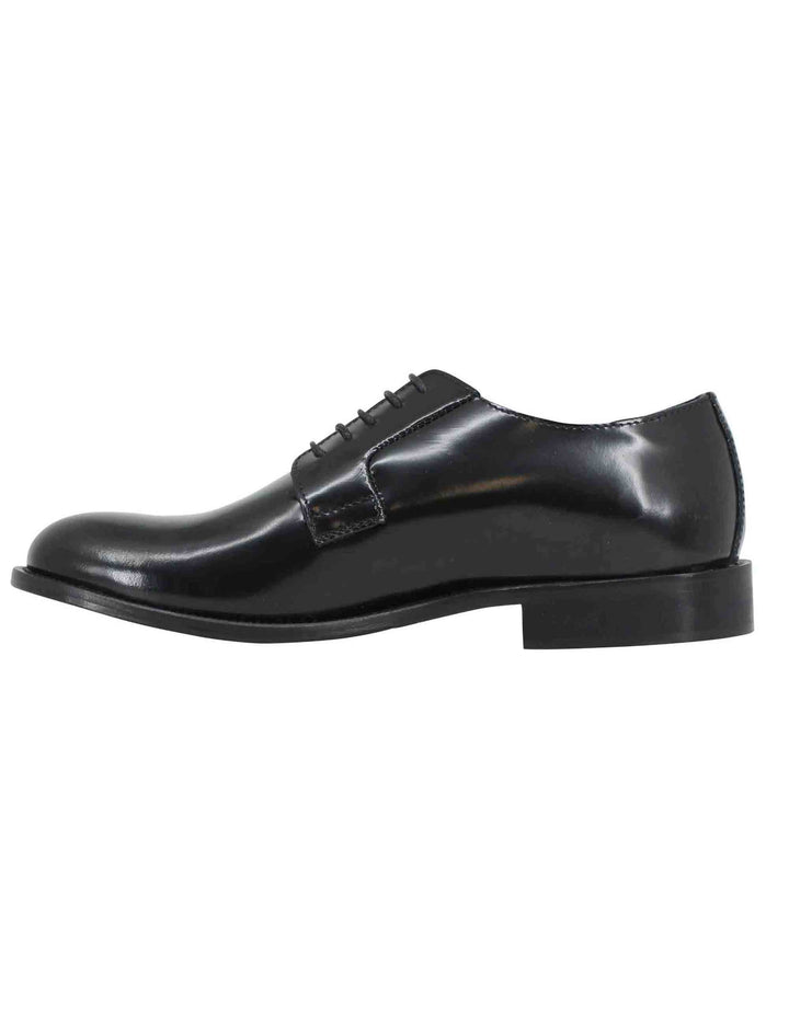Spatarella Stringate uomo in pelle nera con suola in cuoio Latest fashion
