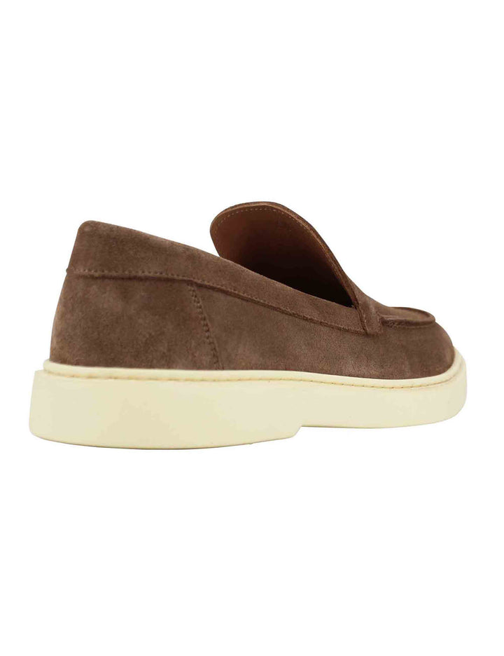 Spatarella Mocassini uomo in camoscio cuoio con suola in gomma vintage Offerte esclusive