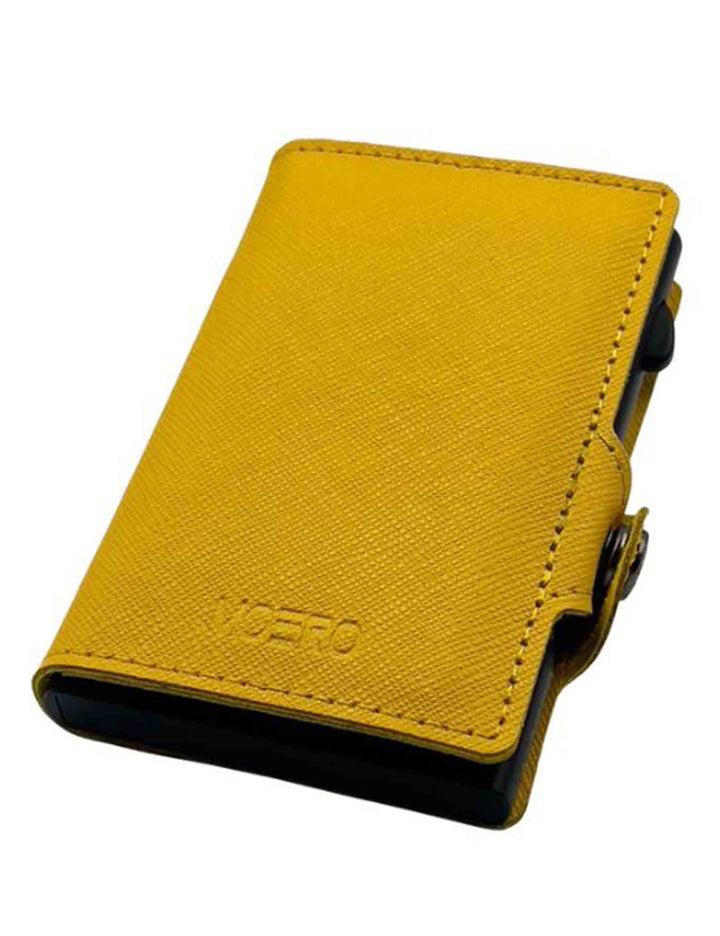 Spatarella Portatessere in pelle saffiano giallo antigraffio con portamonete Comprane uno, ottenene uno gratis