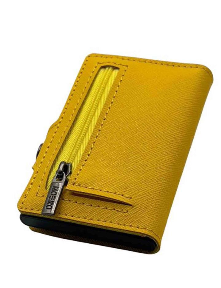 Spatarella Portatessere in pelle saffiano giallo antigraffio con portamonete Comprane uno, ottenene uno gratis