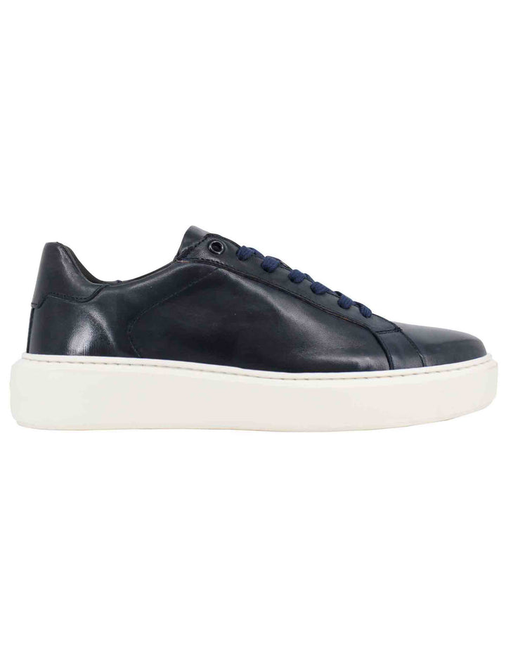 Spatarella Sneakers uomo in pelle blu con suola alta ulta light Prezzo basso