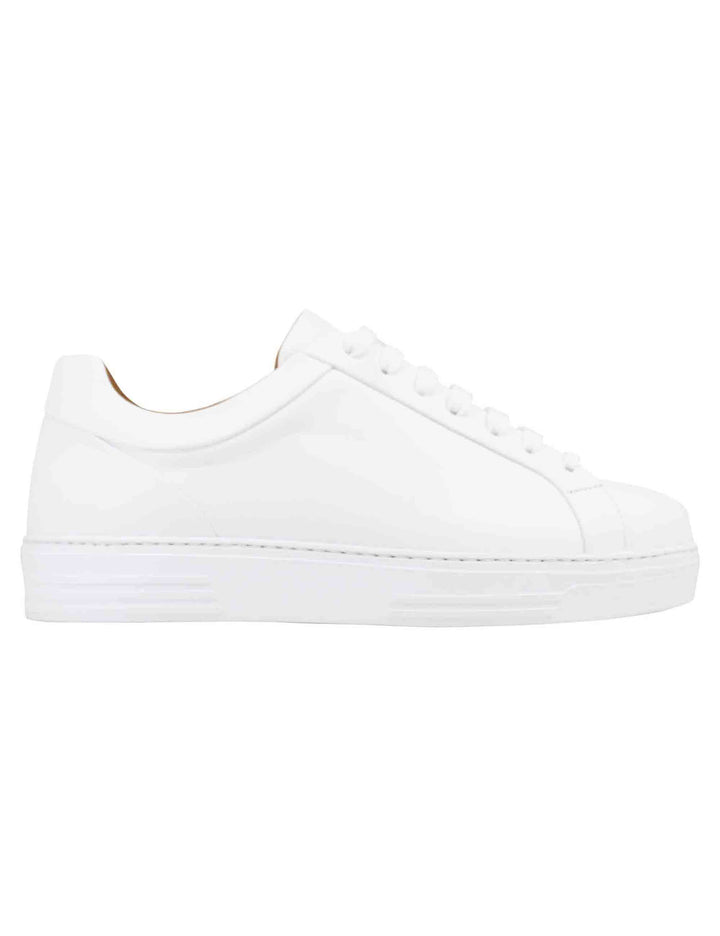 Spatarella Sneakers uomo in pelle bianca con suola alta in gomma extra light Offerta settimanale