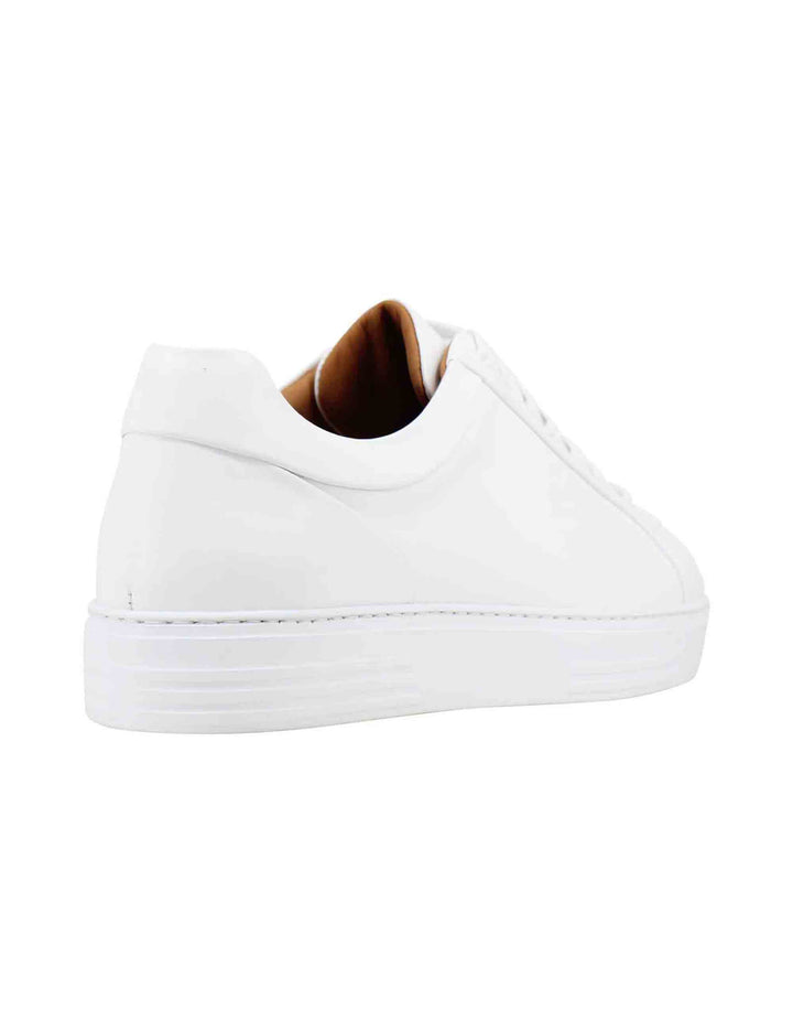 Spatarella Sneakers uomo in pelle bianca con suola alta in gomma extra light Offerta settimanale