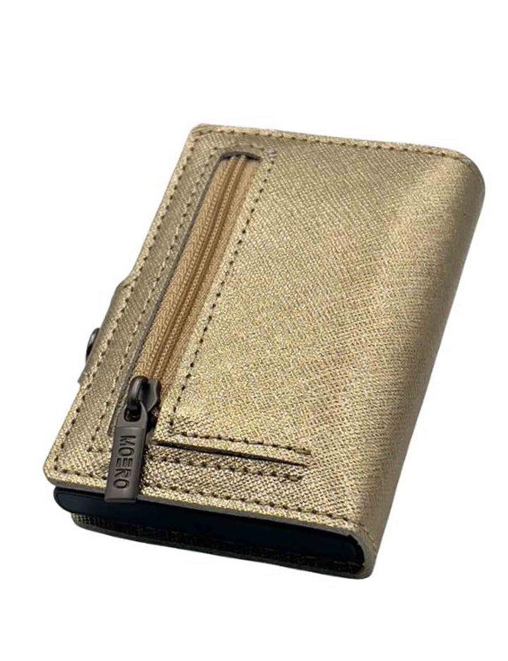 Spatarella Portatessere in pelle saffiano oro antigraffio con portamonete Ultimi tre giorni