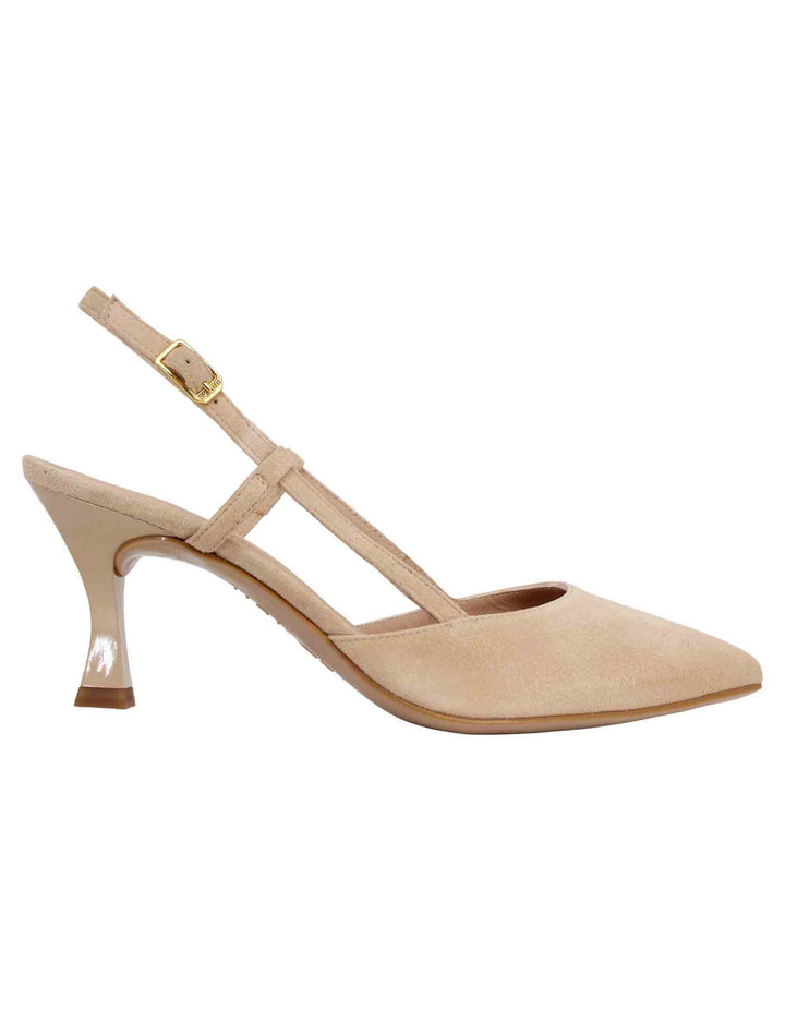 Spatarella Decollete slingback donna in camoscio nude tacco alto Super sconto