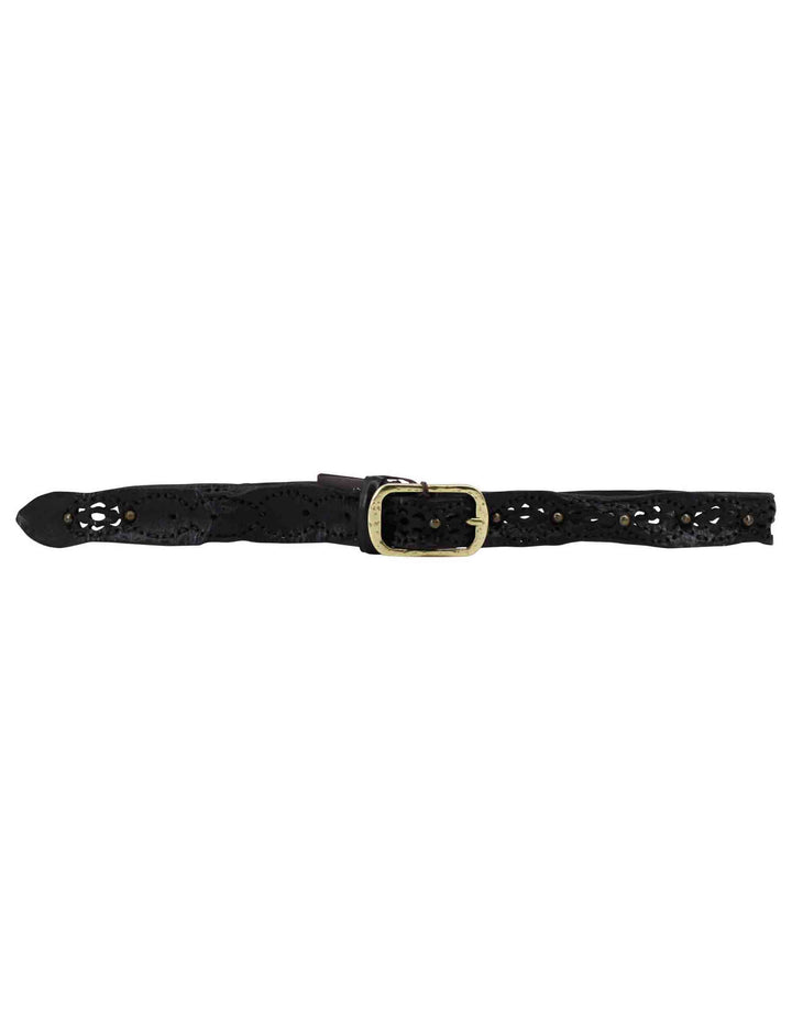 Spatarella Cinture donna in pelle nera con borchie Trasporto libero internazionale