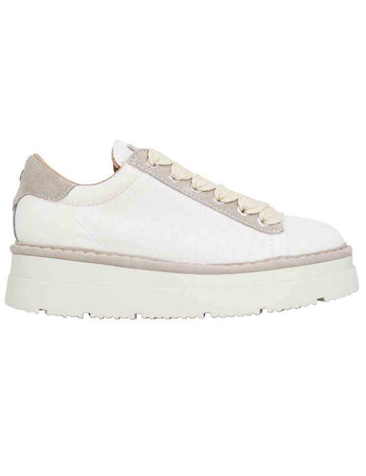 Spatarella Sneakers donna in tessuto bianco con fondo alto In vendita