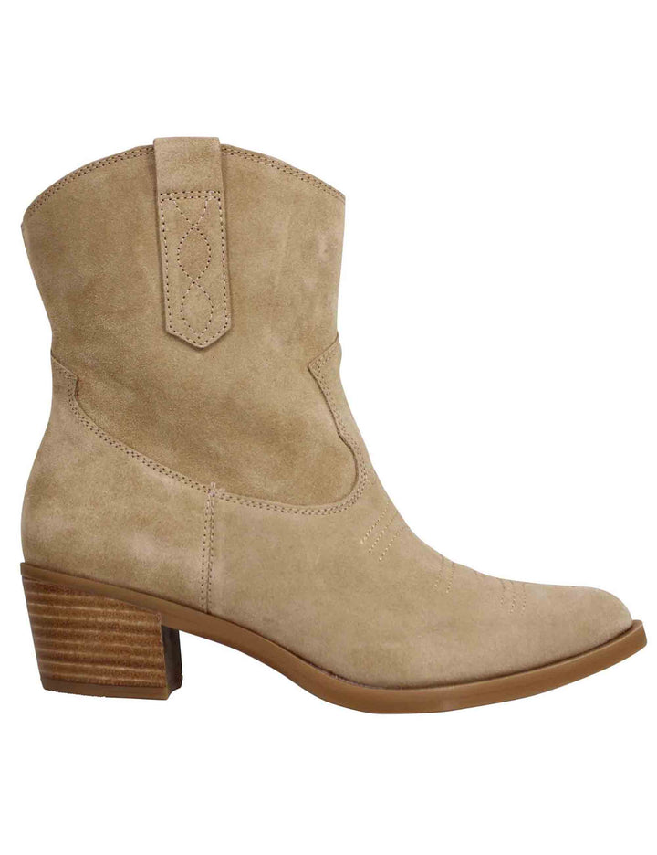 Spatarella Stivaletti texani donna in camoscio beige Duty-free