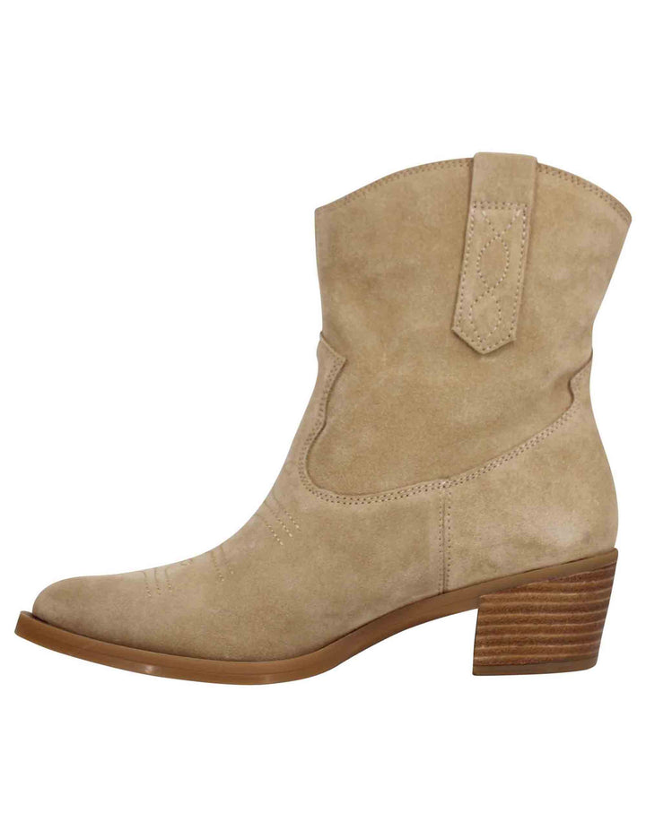 Spatarella Stivaletti texani donna in camoscio beige Duty-free
