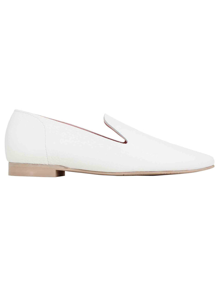 Spatarella Mocassini donna in pelle bianca con punta tonda 50% di sconto per tempo limitato