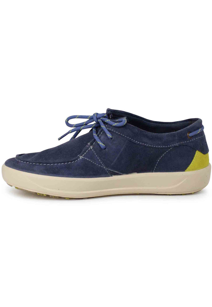 Spatarella Stringate uomo Bob Cat in camoscio blu con suola in gomma Sconti questo mese