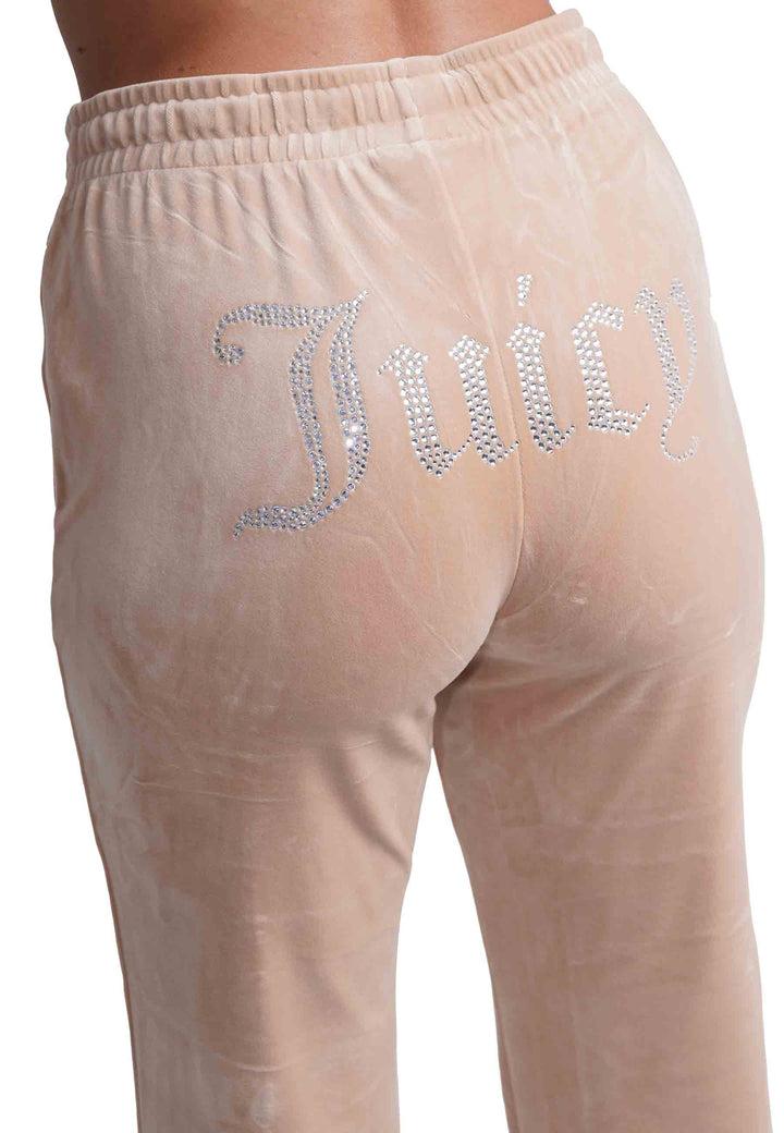 Spatarella Pantaloni donna Diamond in velluto beige con strass Qualità
