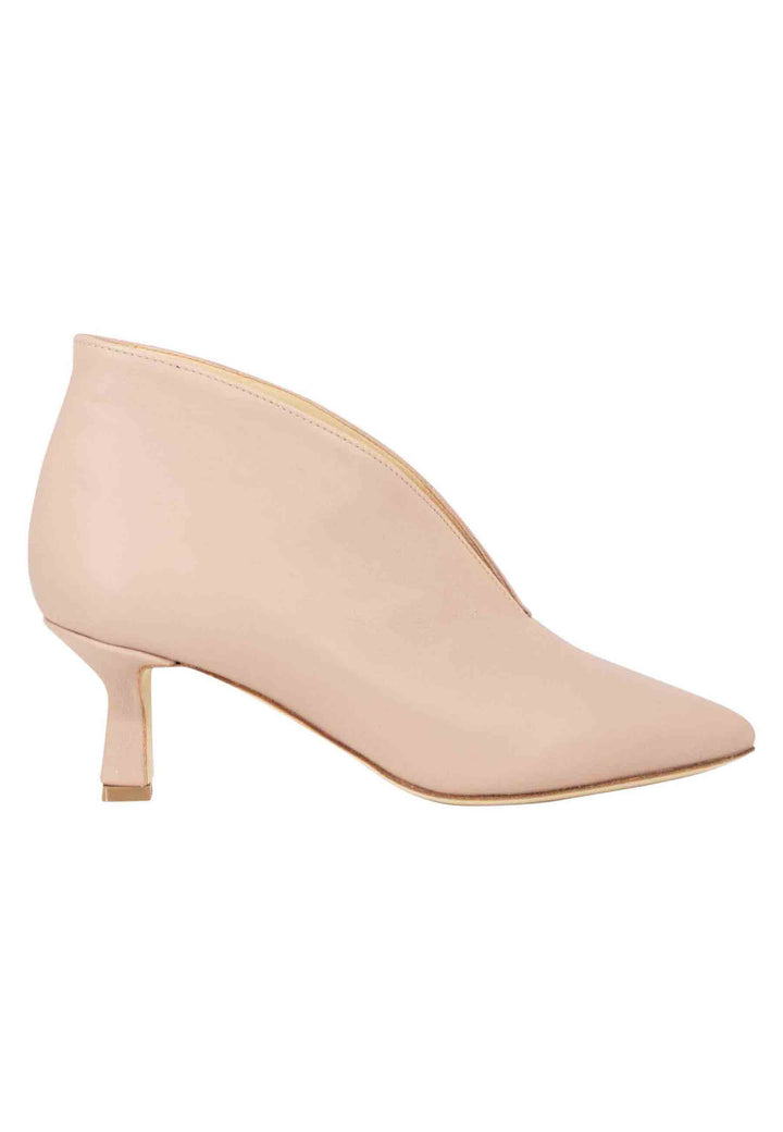 Spatarella Ankle boot donna in pelle cipria con tacco basso Spedizione Gratuita