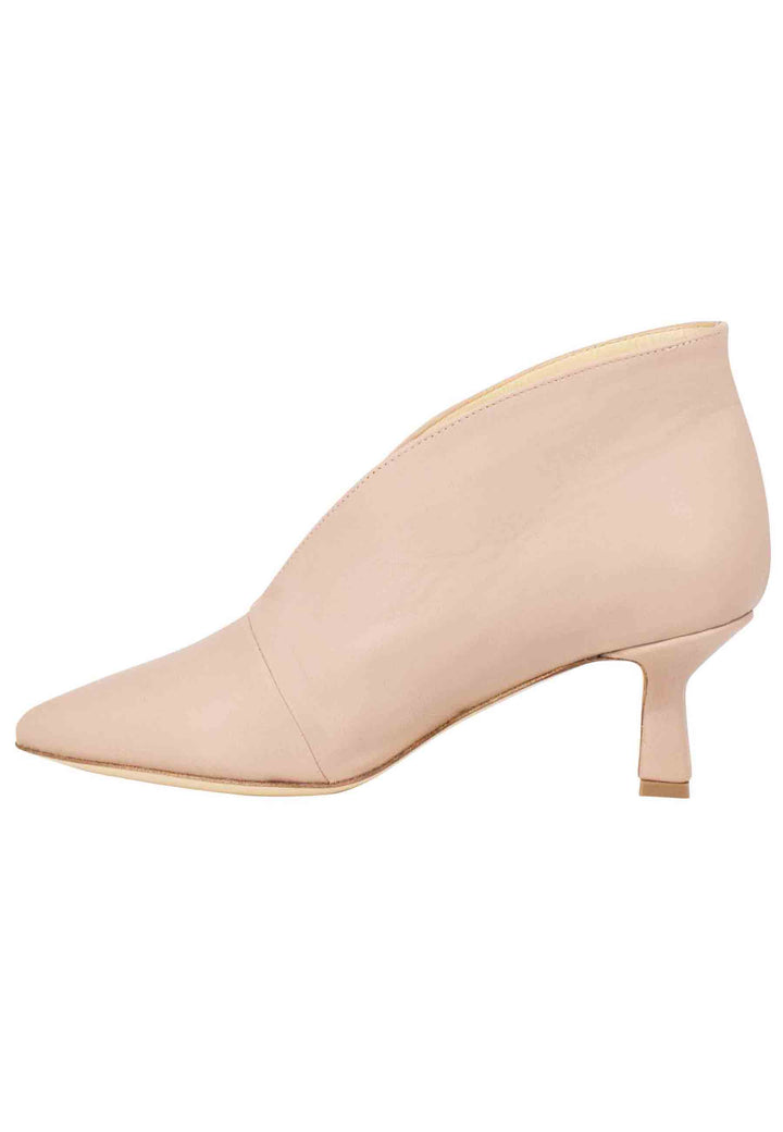 Spatarella Ankle boot donna in pelle cipria con tacco basso Spedizione Gratuita