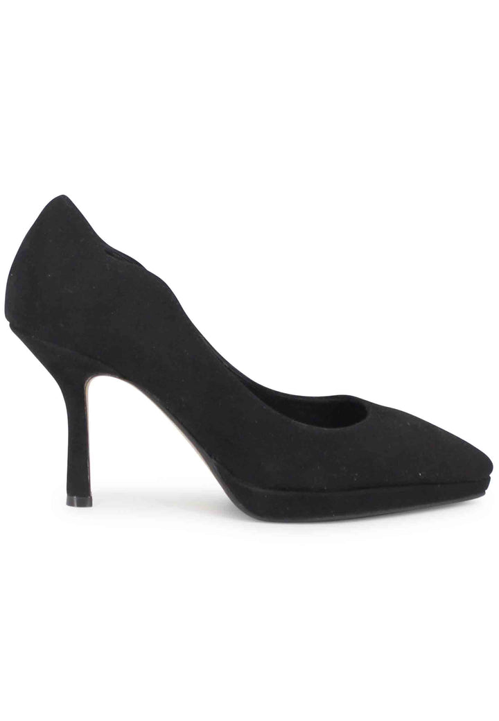Spatarella Decollete donna in camoscio nero tacco alto Soddisfazione Garantita