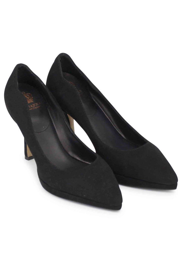 Spatarella Decollete donna in camoscio nero tacco alto Soddisfazione Garantita