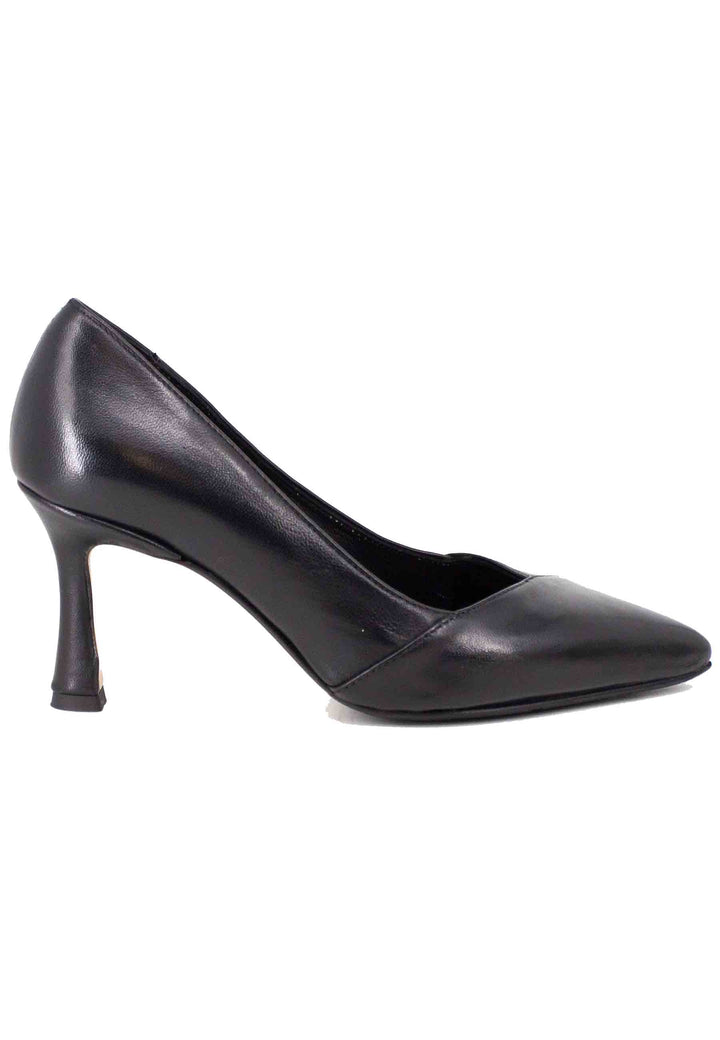 Spatarella Decollete donna in pelle nera tacco alto Consegna Veloce