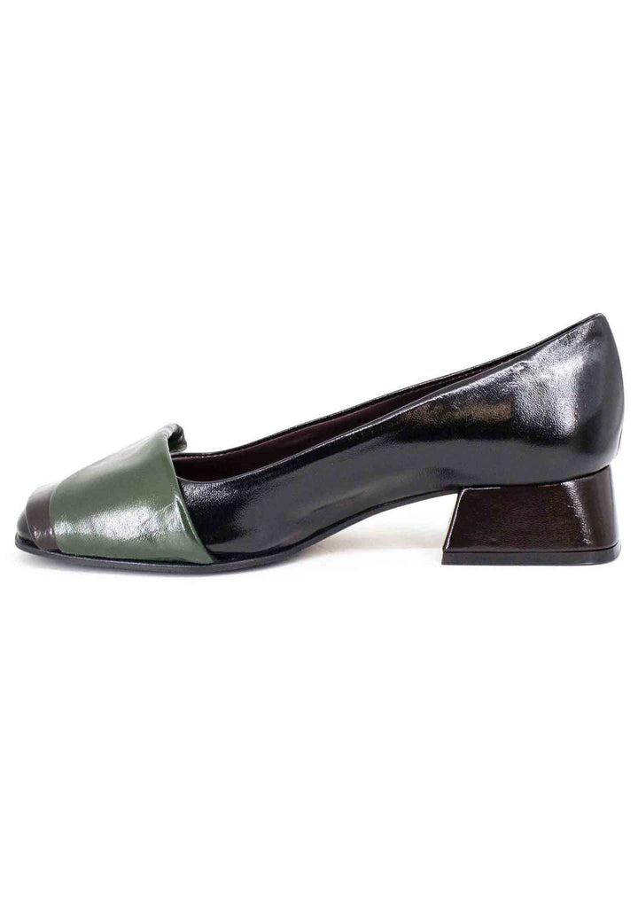 Spatarella Decollete donna in pelle nero tacco basso Promozione Limitata