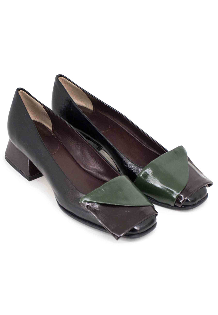 Spatarella Decollete donna in pelle nero tacco basso Promozione Limitata