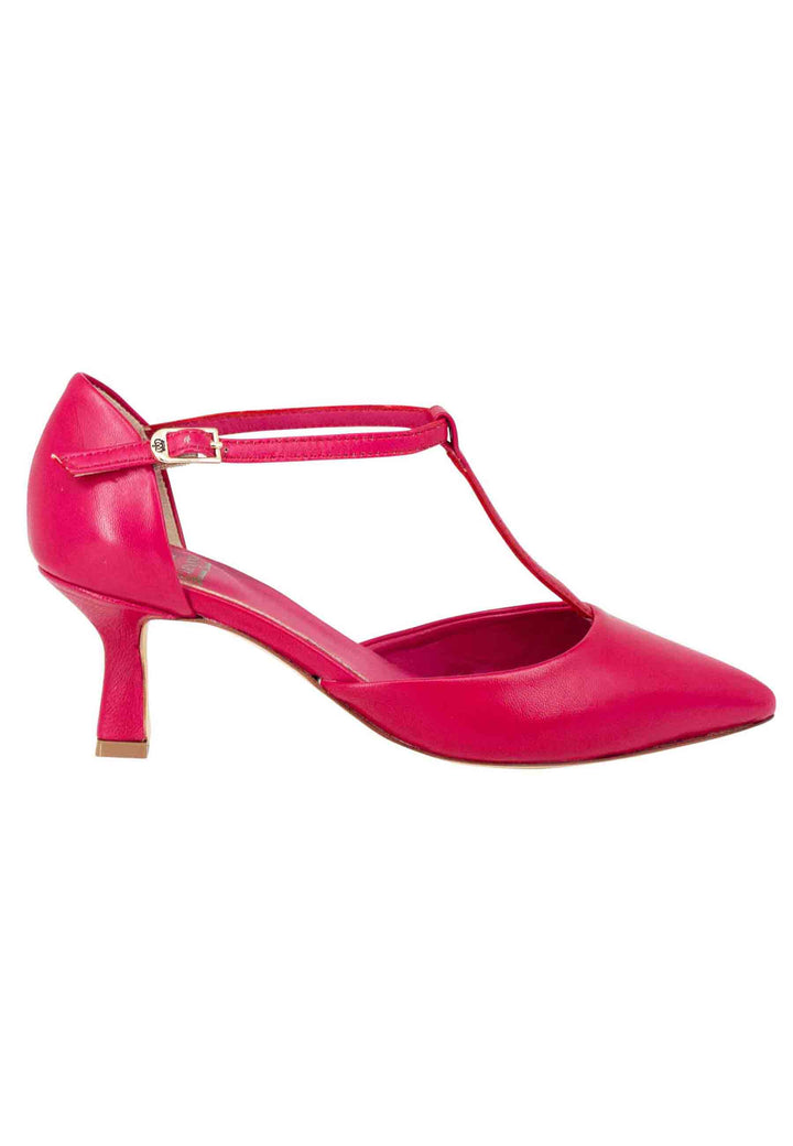 Spatarella Decollete donna in pelle rossa con cinturino e punta chiusa Shopping Online