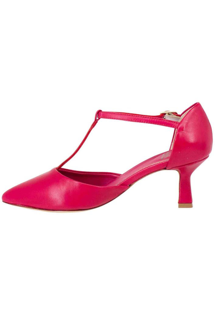 Spatarella Decollete donna in pelle rossa con cinturino e punta chiusa Shopping Online