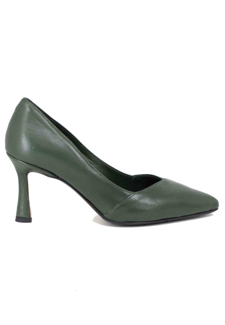 Spatarella Decollete donna in pelle verde tacco alto Prezzo Ridotto