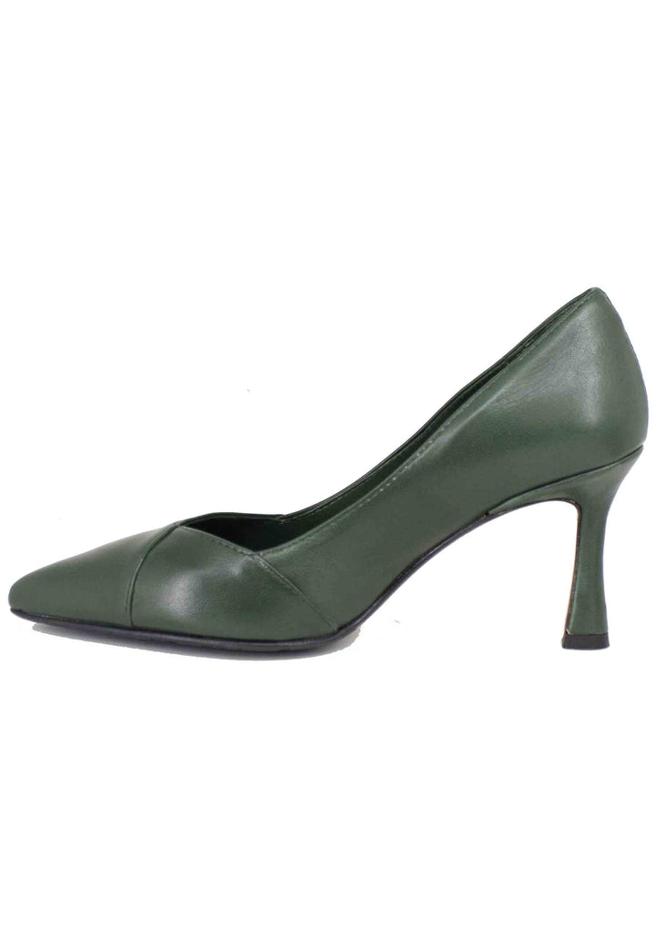 Spatarella Decollete donna in pelle verde tacco alto Prezzo Ridotto