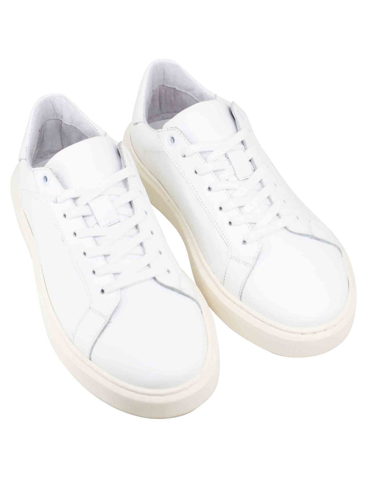 Spatarella Sneakers uomo in pelle bianca con suola alta ulta light Novità