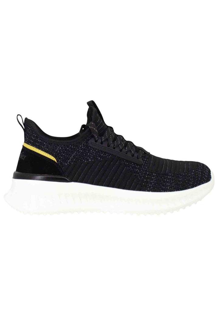 Spatarella Sneakers uomo Star in tessuto elastico nero con suola alta in gomma Online
