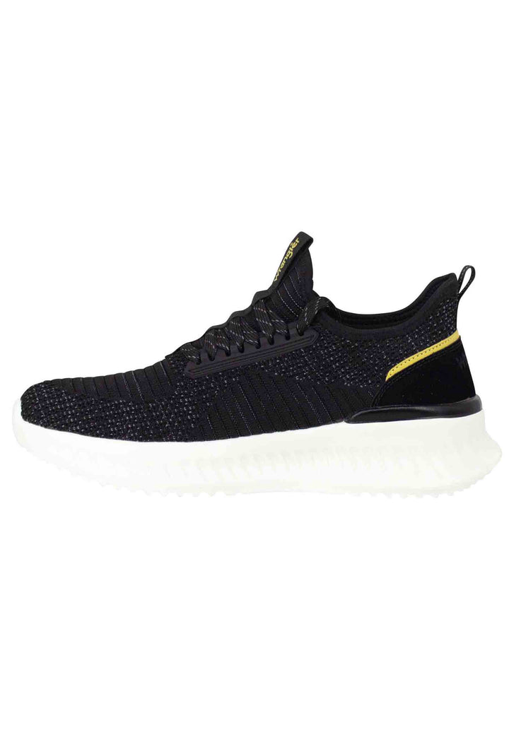 Spatarella Sneakers uomo Star in tessuto elastico nero con suola alta in gomma Online