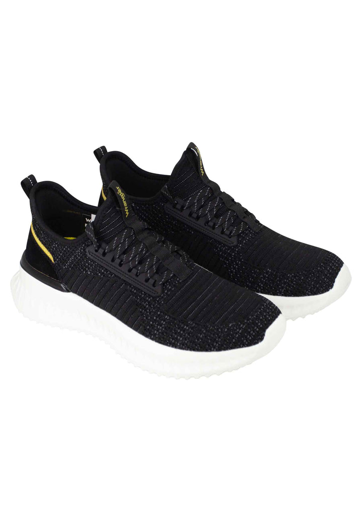Spatarella Sneakers uomo Star in tessuto elastico nero con suola alta in gomma Online
