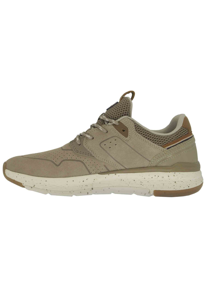 Spatarella Sneakers uomo Pioneer Suede in pelle sabbia con suola ultra light e memory foam In Vendita