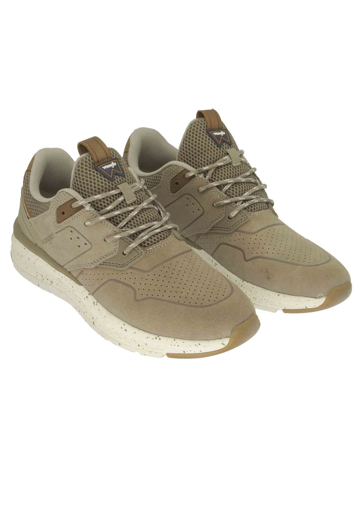Spatarella Sneakers uomo Pioneer Suede in pelle sabbia con suola ultra light e memory foam In Vendita