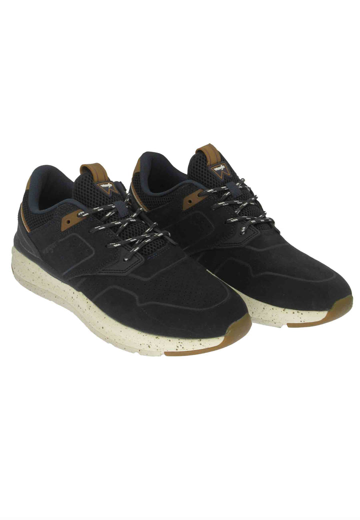 Spatarella Sneakers uomo Pioneer Suede in pelle blu con suola ultra light e memory foam Saldi