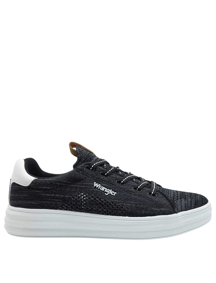Spatarella Calzature Uomo Sneakers Jelly Stringate in Tessuto Nero e Suola in Gomma Bianca Ultra Leggera Saldi Di Fabbrica