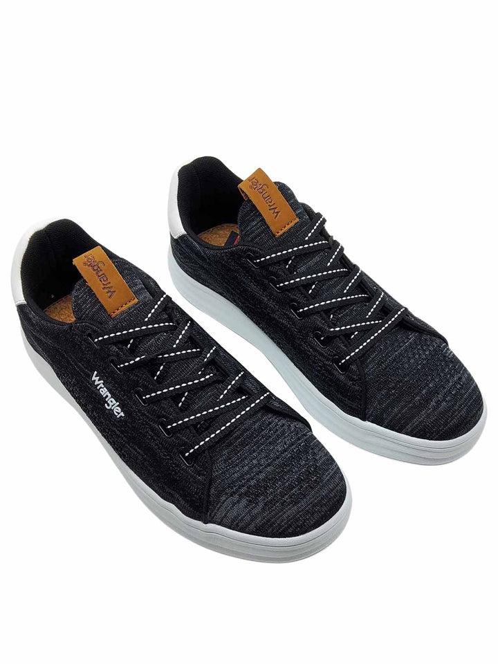 Spatarella Calzature Uomo Sneakers Jelly Stringate in Tessuto Nero e Suola in Gomma Bianca Ultra Leggera Saldi Di Fabbrica