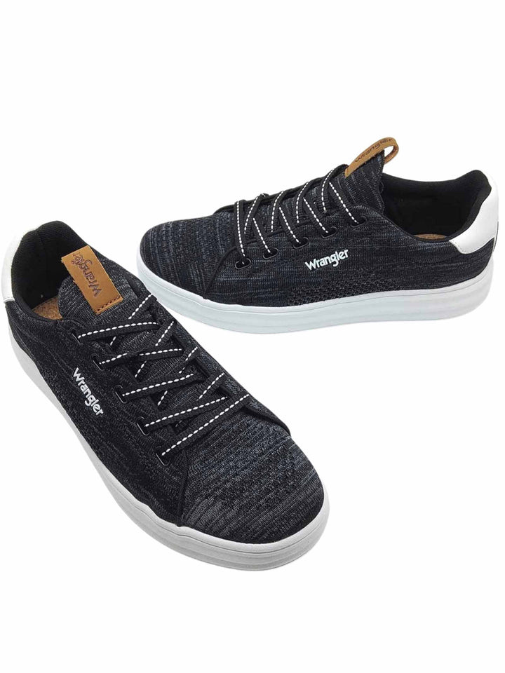 Spatarella Calzature Uomo Sneakers Jelly Stringate in Tessuto Nero e Suola in Gomma Bianca Ultra Leggera Saldi Di Fabbrica