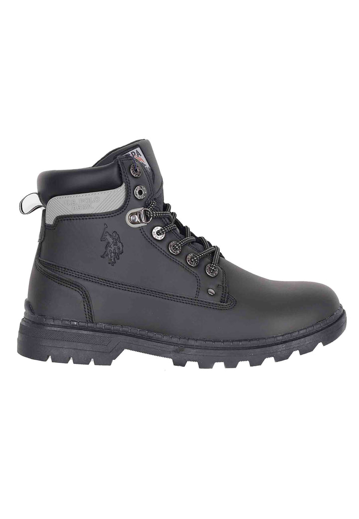 Spatarella Stivaletti anfibi uomo in eco pelle nero con suola carrarmato Moda