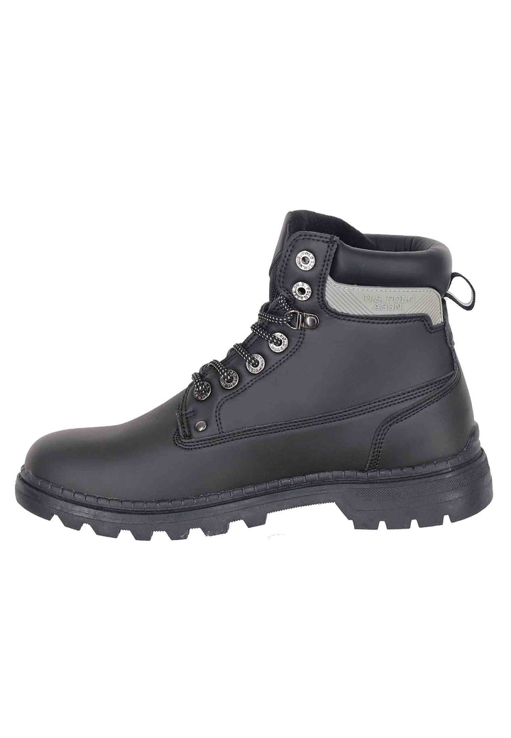 Spatarella Stivaletti anfibi uomo in eco pelle nero con suola carrarmato Moda